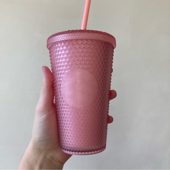 Starbucks | 2022 Valentine's Soft Touch Matte Pink Studded Grande 16 oz Tumbler - Picture 1 of 4